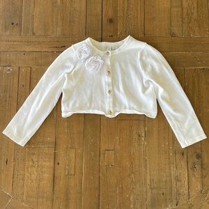 Janie and jack white cropped cardigan sweater